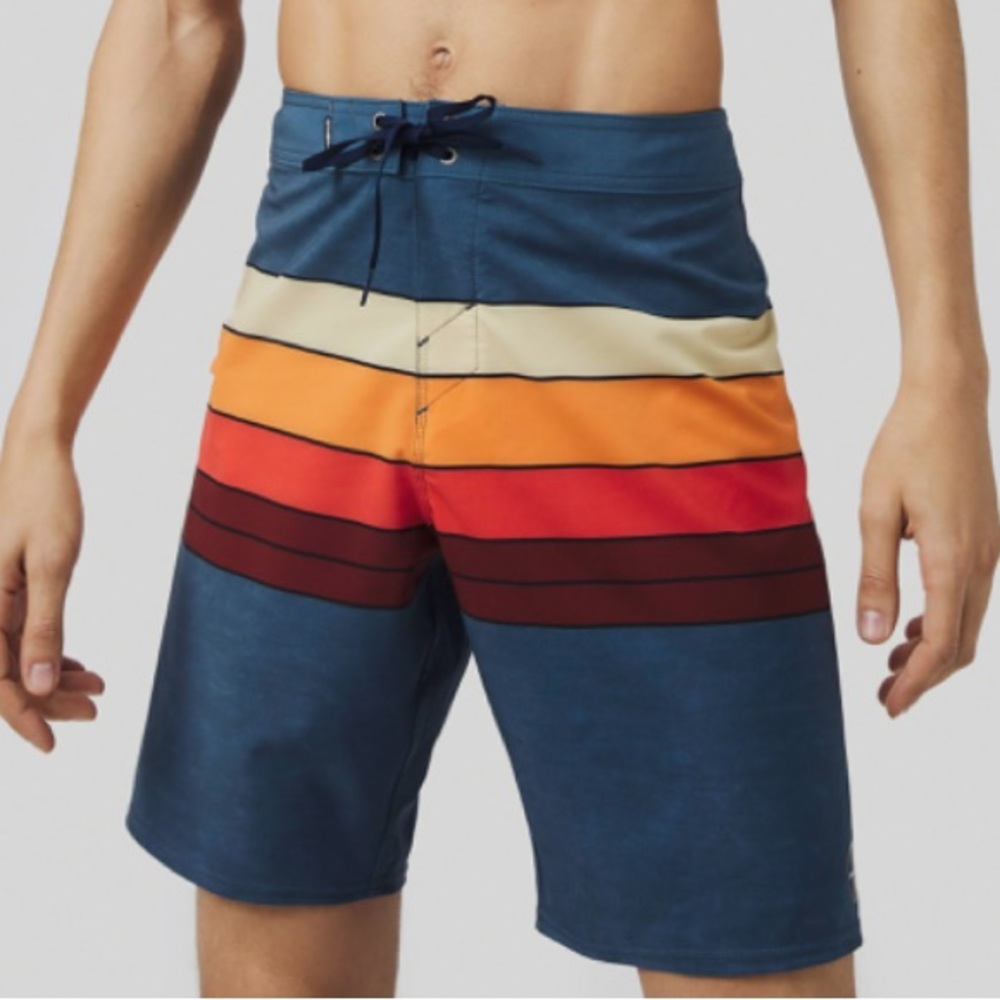 O’Neill Hyperfreak gray colorful stripe board shorts size 30